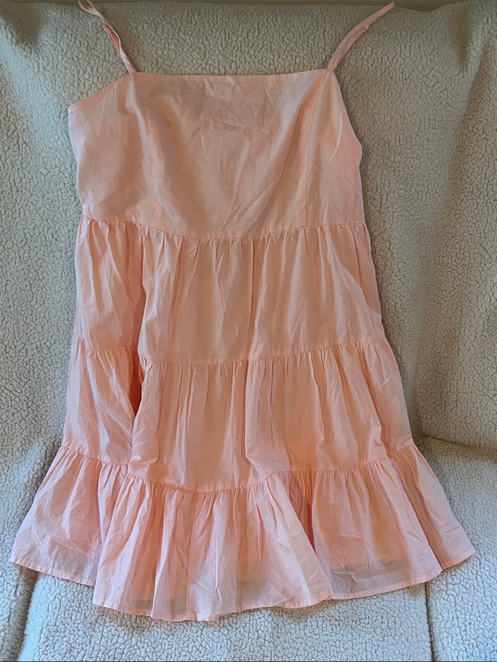 Francesca's Collections Peach Pink Tiered Mini Dress